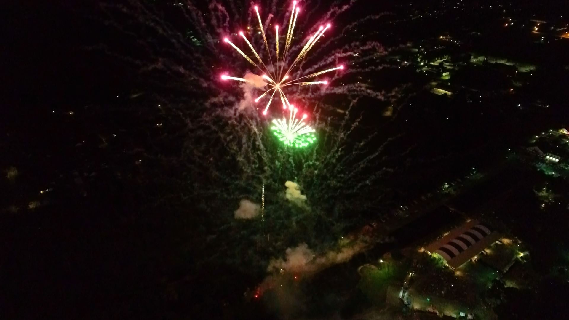 Ariel view of 2019 Richmond Hill Independence Day Fireworks