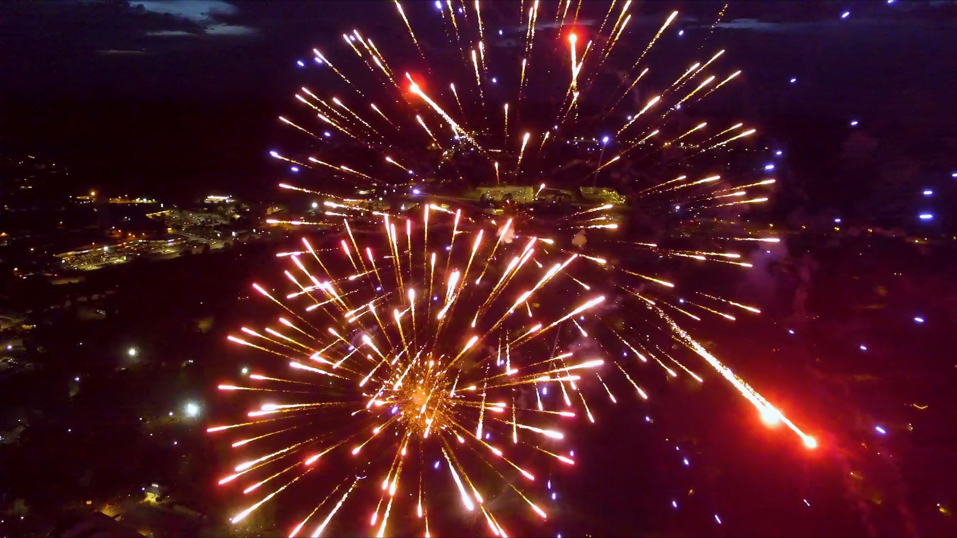 Ariel view of 2019 Richmond Hill Independence Day Fireworks