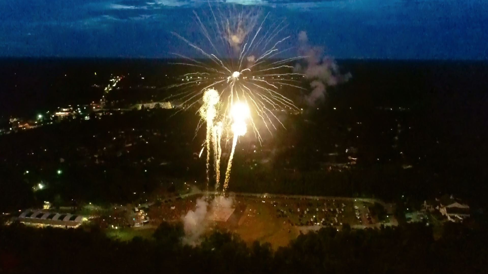 Ariel view of 2019 Richmond Hill Independence Day Fireworks
