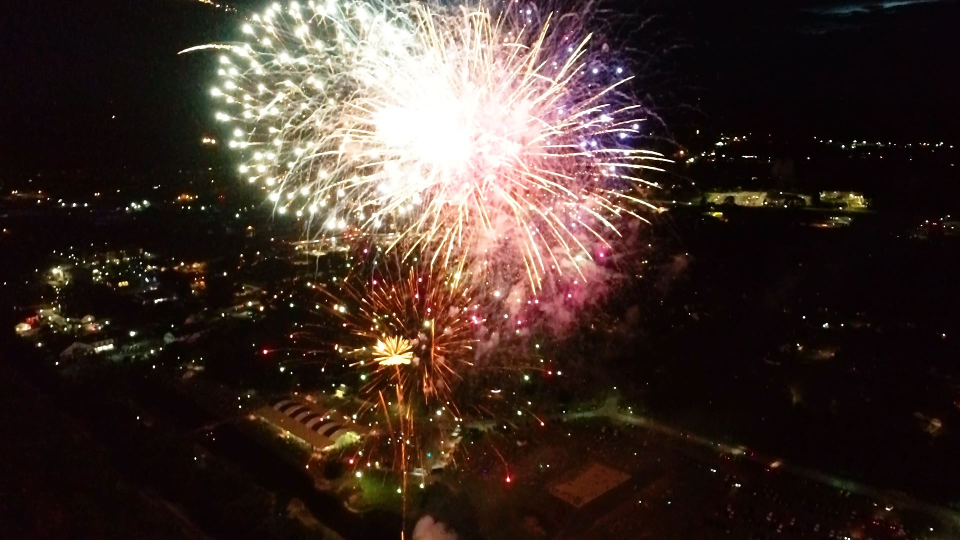 Ariel view of 2019 Richmond Hill Independence Day Fireworks