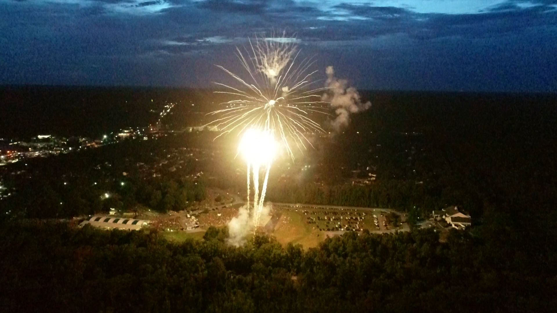 Ariel view of 2019 Richmond Hill Independence Day Fireworks