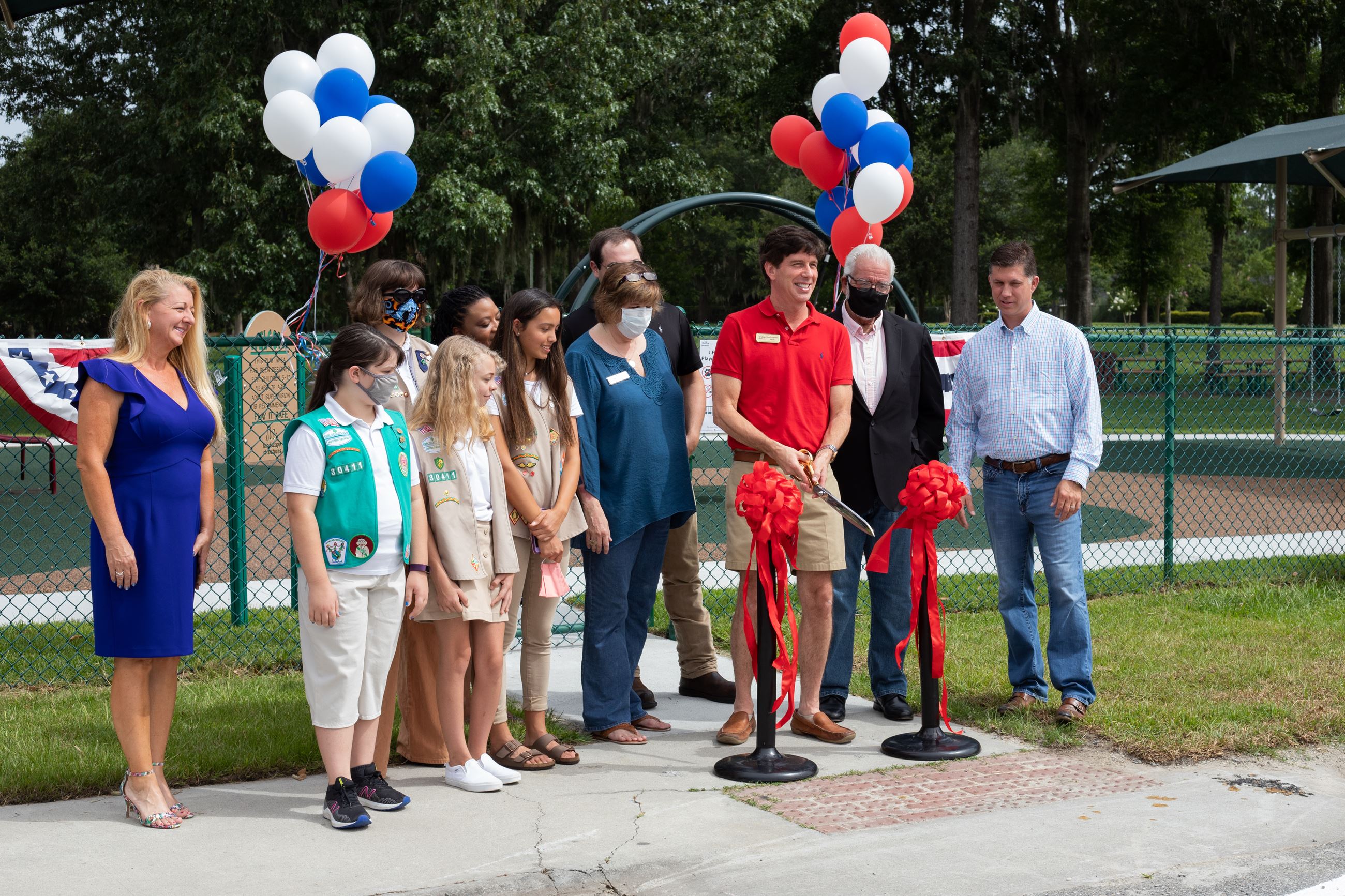 ribbon cutting ceremony for J.F. Gregory Park Playground