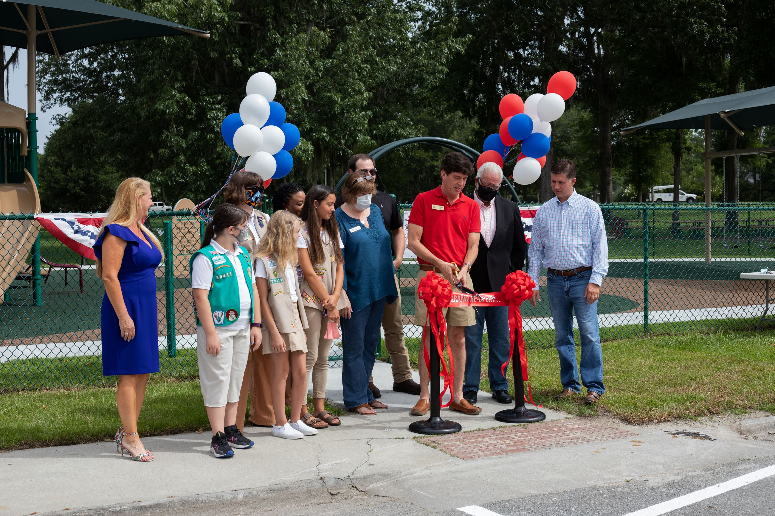 ribbon cutting ceremony for J.F. Gregory Park Playground